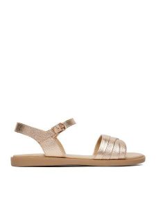 Lasocki Sandały CEO-WI23-3096-09 Złoty. Żółte sandały Lasocki, bez wzorów, ze skóry, bez obcasa, na płaskiej podeszwie, bez zapięcia. Za 159,99 zł.