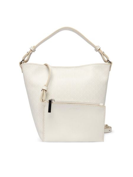 Calvin Klein Torebka Emblem Aop Sm Bucket Crossbody LV04F3506G Biały. Białe torebki klasyczne Calvin Klein, bez wzorów, ze skóry, bez dodatków. Za 449,99 zł.
