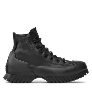 Botki Converse. Czarne botki Converse, bez wzorów, bez obcasa, na płaskiej podeszwie, bez zapięcia. Za 559,99 zł.