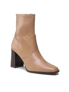 Jenny Fairy Botki LS5618-01 Beżowy. Brązowe botki Jenny Fairy, bez wzorów, ze skóry, bez obcasa, na słupku, bez zapięcia. Za 89,99 zł.