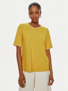 United Colors Of Benetton T-Shirt 34G7D107B Żółty Regular Fit. Żółte t-shirty United Colors of Benetton, xs, bez wzorów, z bawełny, bez kołnierzyka, bez ramiączek. Za 69,99 zł.