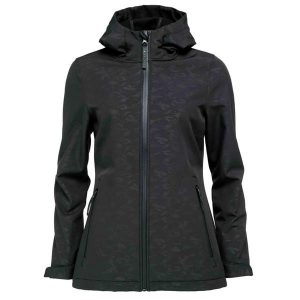 Damska kurtka softshell Loap Lumara czarna. Czarne kurtki LOOP, na wiosnę, bez wzorów, z softshellu, bez kaptura. Za 366,99 zł.
