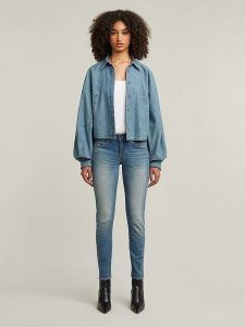 G-Star Dżinsy - Skinny fit - w kolorze niebieskim rozmiar: W31/L34. Niebieskie jeansy G-Star, z aplikacjami. Za 215,21 zł.