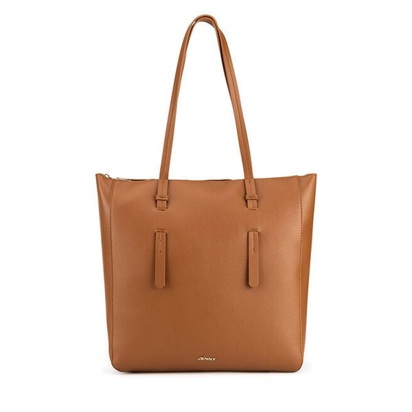 Torebka JENNY. Brązowe shopper bag Jenny, bez wzorów, bez dodatków. Za 149,99 zł.