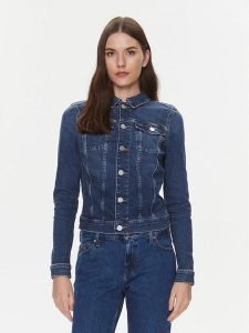Tommy Jeans Kurtka jeansowa Vivianne DW0DW17215 Granatowy Regular Fit. Niebieskie kurtki Tommy Jeans, s, bez wzorów, z bawełny, bez kaptura. Za 399,99 zł.