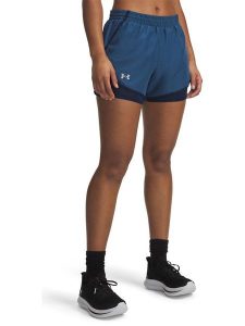 Under Armour Szorty sportowe "Fly By" w kolorze granatowym rozmiar: L. Niebieskie spodenki sportowe Under Armour, l, bez wzorów, z materiału, outdoorowe. Za 113,90 zł.