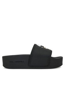 KARL LAGERFELD Klapki Kondo Maxi KL80805A Czarny. Czarne klapki KARL LAGERFELD, bez wzorów, z tworzywa sztucznego, bez obcasa. Za 309,99 zł.
