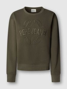 Pepe Jeans Bluza "Maat" w kolorze khaki rozmiar: L. Brązowe bluzy Pepe Jeans, l, bez wzorów, z jeansu, bez kaptura. Za 173,99 zł.