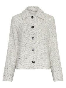 MOSS COPENHAGEN Kurtka koszulowa "Aiste Abriella" w kolorze kremowo-czarnym rozmiar: S/M. Brązowe kurtki Moss Copenhagen, m, bez wzorów, bez kaptura. Za 270,39 zł.