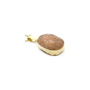 Naszyjnik Agat Druza Cappuccino złoto. Zawieszki marki Brazi druse jewelry. Za 170,00 zł.