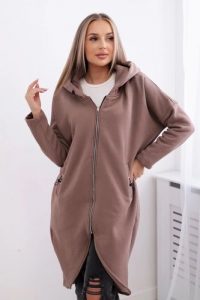 Bluza ocieplana długa mocca. Bluzy KESI, l, bez wzorów, z bawełny, bez kaptura. Za 355,46 zł.