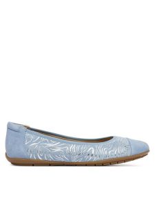 Caprice Baleriny 9-22101-46 Niebieski. Niebieskie balerinki Caprice, bez wzorów, ze skóry, bez obcasa, bez zapięcia. Za 273,99 zł.