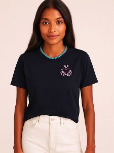 WOOOP Koszulka w kolorze granatowym rozmiar: M. Niebieskie bluzki Wooop, m, bez wzorów, bez kołnierzyka, bez ramiączek. Za 101,23 zł.