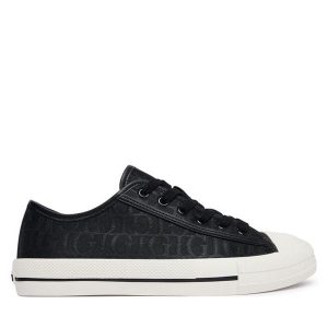 Trampki Guess. Czarne trampki Guess, z aplikacjami, bez zapięcia. Za 364,99 zł.
