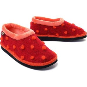 MANITU 340007-04 rot/orange, kapcie damskie. Czerwone kapcie Manitu, bez wzorów, z polaru. Za 166,90 zł.