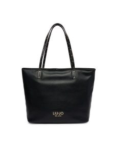 Liu Jo Torebka AA6070 E1012 Czarny. Czarne shopper bag Liu Jo, bez wzorów, ze skóry, bez dodatków. Za 599,99 zł.