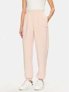 Guess Spodnie dresowe V4BB13 K7UW2 Różowy Regular Fit. Czerwone spodnie dresowe Guess, m, z aplikacjami, z dresówki. Za 199,99 zł.
