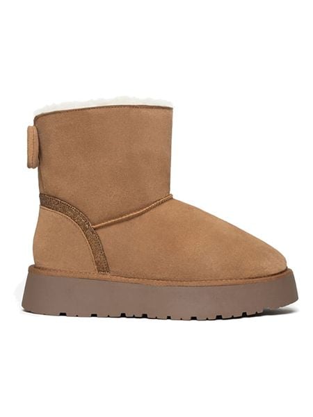 Gooce Skórzane botki zimowe "Mercy" w kolorze jasnobrązowym rozmiar: 38. Brązowe botki Gooce, na zimę, bez wzorów, bez obcasa, na platformie, bez zapięcia. Za 177,94 zł.