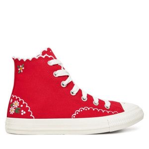 Trampki Converse. Czerwone trampki Converse, bez wzorów, bez zapięcia. Za 299,99 zł.