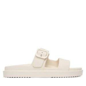 Klapki Tommy Hilfiger. Białe klapki TOMMY HILFIGER, bez wzorów, bez obcasa. Za 209,99 zł.