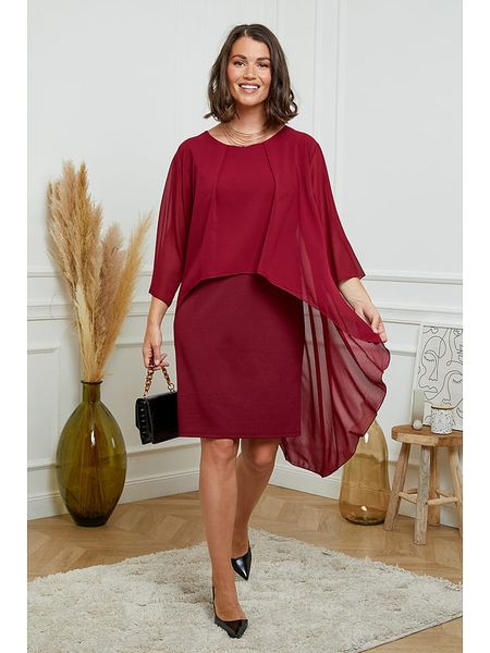 Curvy Lady Sukienka w kolorze czerwonym rozmiar: 44/46. Czerwone sukienki Curvy Lady, bez wzorów, klasyczne, bez kołnierzyka, bez ramiączek, mini. Za 151,45 zł.