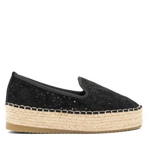 Espadryle DeeZee. Czarne espadryle DeeZee, bez wzorów, bez obcasa. Za 61,99 zł.