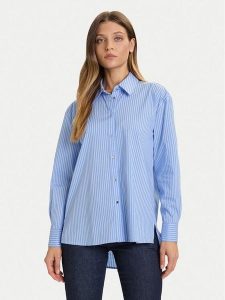 Morgan Koszula 252-CRAY Niebieski Loose Fit. Niebieskie koszule Morgan, bez wzorów, z bawełny, bez kołnierzyka, bez ramiączek. Za 299,99 zł.