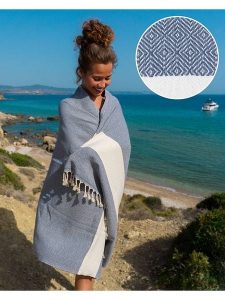 Samimi Chusta hammam w kolorze niebieskim - 180 x 100 cm rozmiar: onesize. Niebieskie apaszki i chusty Samimi, bez wzorów, z bawełny. Za 147,91 zł.