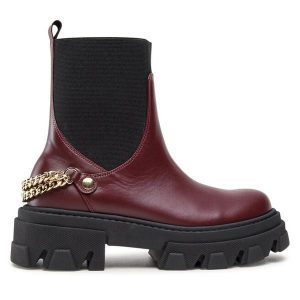 Botki Rage Age. Czerwone botki Rage Age, bez wzorów, bez obcasa, na płaskiej podeszwie, bez zapięcia. Za 509,99 zł.