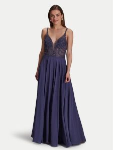 Hey Kyla Sukienka wieczorowa 5AI056HK Fioletowy Regular Fit. Fioletowe kombinezony Hey Kyla, bez wzorów, z syntetyku, wizytowe, bez kołnierzyka, bez ramiączek. Za 489,99 zł.