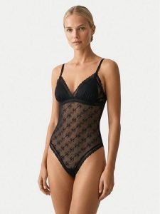 HUGO Body 50566811 Czarny. Czarne body i gorsety Hugo, bez wzorów, z syntetyku. Za 364,99 zł.