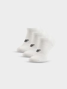 4F Skarpetki krótkie (3-pack) damskie - białe 35-38. Białe skarpetki 4f, bez wzorów, z bawełny. Za 49,99 zł.