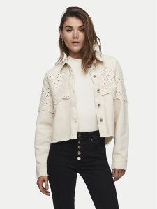 ONLY Kurtka jeansowa Elena 15232378 Beżowy Regular Fit. Brązowe kurtki ONLY, l, bez wzorów, z bawełny, bez kaptura. Za 159,99 zł.