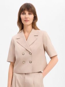More & More Krótka marynarka Kobiety Lyocell beżowy|szary, 34. Brązowe marynarki i żakiety More & More, bez wzorów, z lyocellu, eleganckie. Za 429,95 zł.