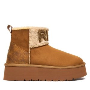 Śniegowce REPLAY. Brązowe buty zimowe Replay, bez obcasa, bez zapięcia. Za 489,99 zł.