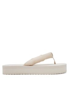Calvin Klein Jeans Japonki Beach Sandal Flatform Ttxr Satin YW0YW01723 Beżowy. Brązowe klapki Calvin Klein Jeans, bez wzorów, z jeansu, bez obcasa. Za 129,99 zł.