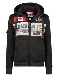 Canadian Peak Bluza "Fipeak" w kolorze czarnym rozmiar: M. Czarne bluzy Canadian Peak, m, z aplikacjami, bez kaptura. Za 113,99 zł.