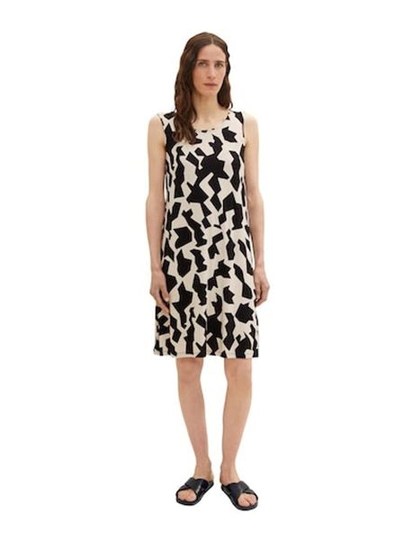 Tom Tailor Sukienka w kolorze czarno-kremowym rozmiar: 40. Czarne sukienki Tom Tailor, bez wzorów, bez kołnierzyka, bez ramiączek, midi. Za 104,64 zł.