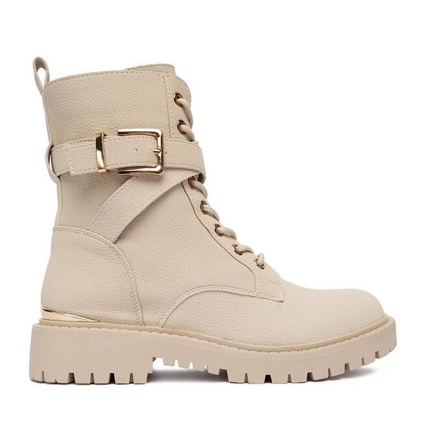 Trzewiki DeeZee. Brązowe botki DeeZee, bez wzorów, bez obcasa, na płaskiej podeszwie, bez zapięcia. Za 199,99 zł.