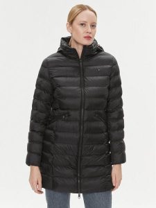 Tommy Hilfiger Płaszcz zimowy WW0WW39221 Czarny Regular Fit. Czarne płaszcze TOMMY HILFIGER, na zimę, xs, bez wzorów, z syntetyku, bez kaptura. Za 879,99 zł.
