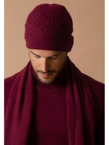 Perfect Cashmere Kaszmirowa czapka "Popi" w kolorze bordowym rozmiar: onesize. Czerwone czapki Perfect Cashmere, bez wzorów, z kaszmiru. Za 143,99 zł.