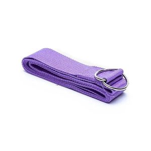 Pasek do jogi fioletowy 183x4cm - wsparcie i elastyczność w praktyce. Fioletowe paski YOGI & YOGINI, bez wzorów, sportowe. W wyprzedaży za 19,99 zł.