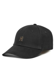 Tommy Hilfiger Czapka z daszkiem Elevated Chic AW0AW17631 Czarny. Czarne czapki TOMMY HILFIGER, bez wzorów, z bawełny. Za 149,99 zł.