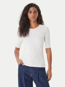 HUGO T-Shirt Darnelia 50515019 Écru Slim Fit. Białe t-shirty Hugo, xl, bez wzorów, z bawełny, bez kołnierzyka, bez ramiączek. Za 255,99 zł.