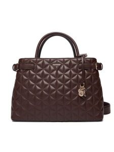 Guess Torebka Paisleigh HWQG98 83060 Brązowy. Brązowe kuferki Guess, z aplikacjami, ze skóry, bez dodatków. Za 679,99 zł.