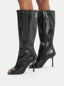 Juicy Couture Kozaki EO-C5165-1 Czarny. Czarne kozaki Juicy Couture, bez wzorów, ze skóry, bez obcasa, na szpilce, bez zapięcia. Za 349,99 zł.