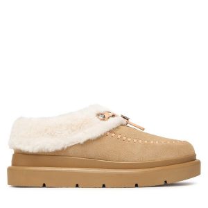Śniegowce Guess. Brązowe buty zimowe Guess, bez obcasa, bez zapięcia. Za 584,99 zł.