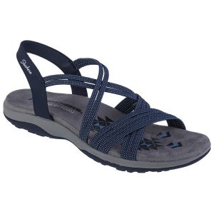 Sandały damskie, Skechers Reggae Slim - Turn It Up. Niebieskie buty trekkingowe Skechers, bez zapięcia. Za 249,99 zł.