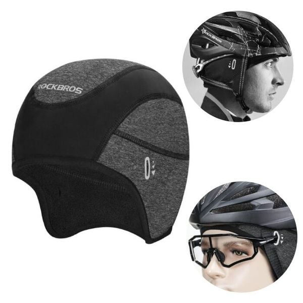 Czapka rowerowa/sportowa pod kask (YPP032) ROCKBROS. Czarne czapki ROCKBROS, bez wzorów, z elastanu, sportowe. Za 39,00 zł.
