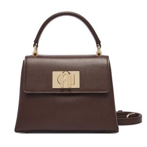 Torebka Furla. Brązowe kuferki Furla, bez wzorów, bez dodatków. Za 1 779,00 zł.